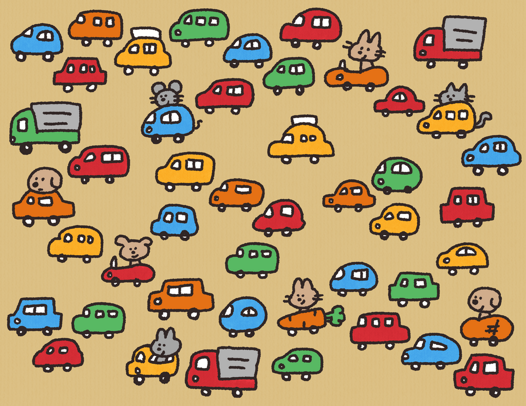 a lot of cars illustration