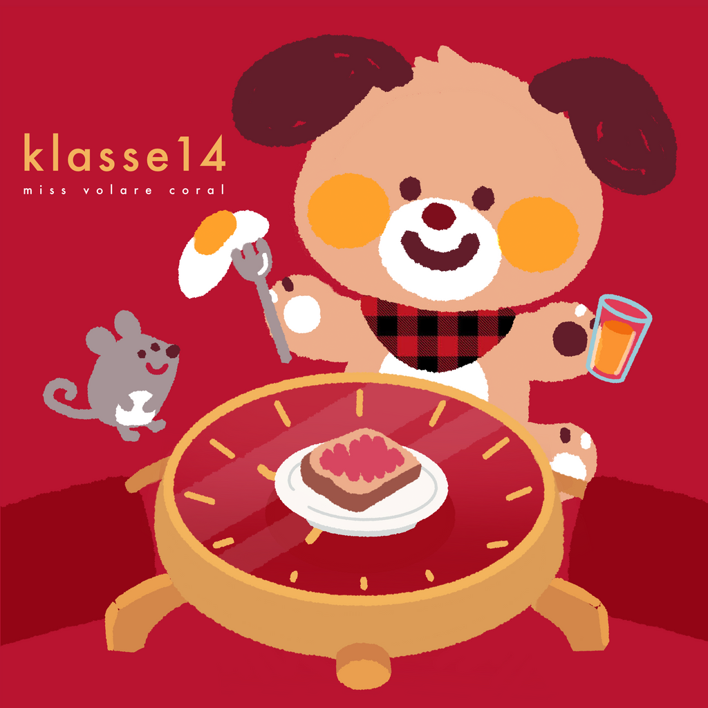 klasse14 promotional illustration of dog eating breakfeast